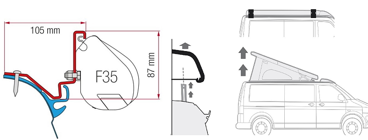 Adaptér VW T6 Westfalia Kepler pro Fiamma F35 Vseprokaravan cz