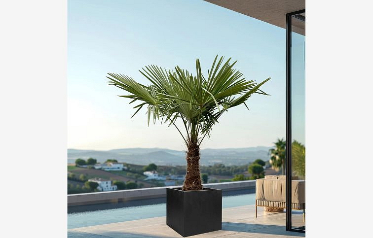 Trachycarpus Fortunei kmeň 10-20 cm, výška 80-100 cm, kont. 15 l