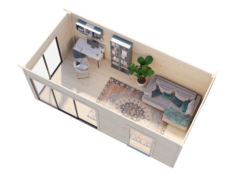 Zahradní domek ANDREA 17,1 m² s posuvnými dveřmi