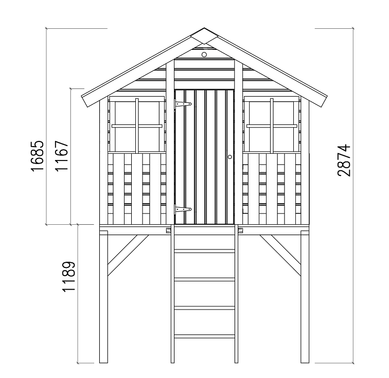 Dětský domek TOBY 2,1 m² set s houpačkou