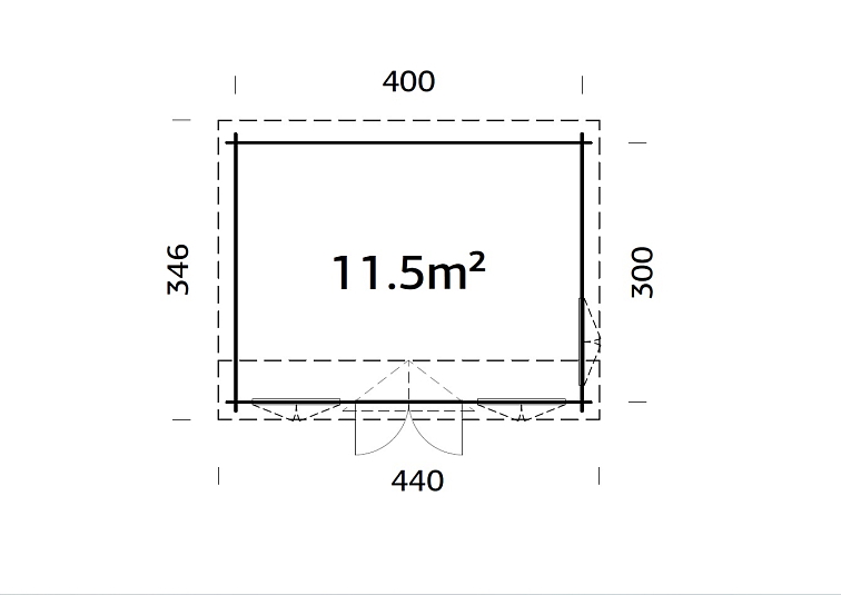 Zahradní domek CLAUDIA Pent 11,5 m² snížený