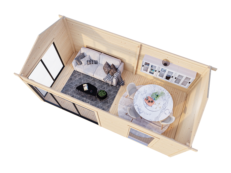 Zahradní domek AMANDA 17,1 m² s posuvnými dveřmi