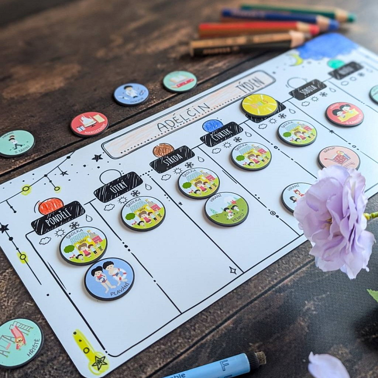 Kompletní sada 3-6 let: Malý týdenní plán & Můj den krok za krokem (černobílá edice)