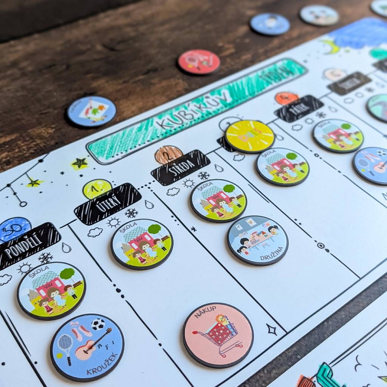 Kompletní sada 6+: Malý týdenní plán & Můj den krok za krokem (černobílá edice)