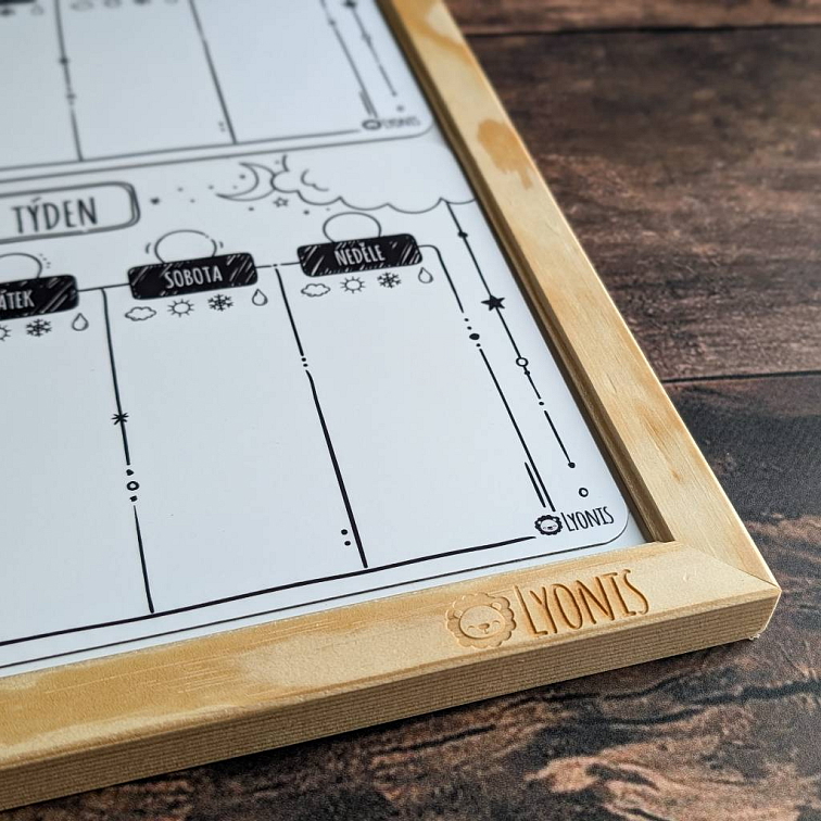 Týdenní plánovací sada pro 2 děti: 2 x Malý týdenní plán (černobílá edice)