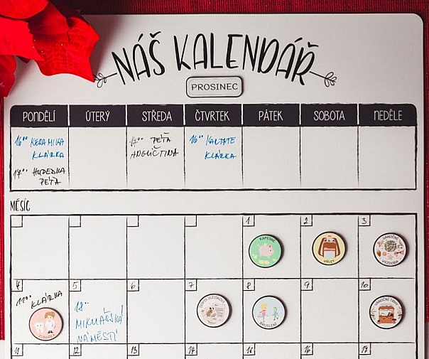 Rodinné duo: Týdenní & Měsíční Combo Rodinný kalendář & Menu