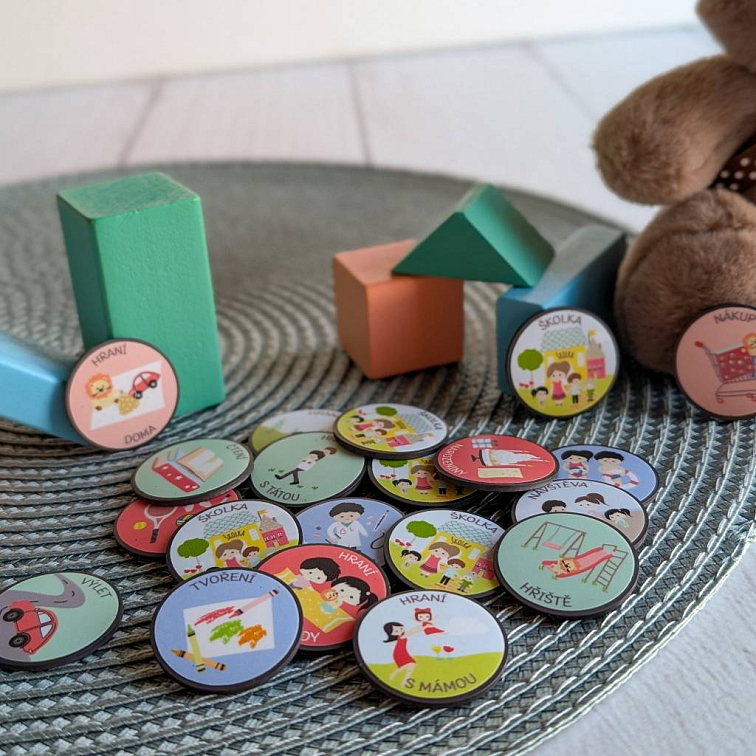 Týdenní plánovací sada pro 3 děti: 3 x Malý týdenní plán (černobílá edice)