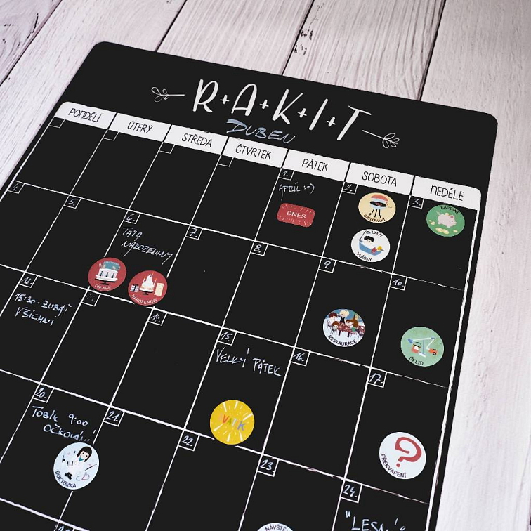 Rodinné duo: Černý Rodinný kalendář & Černé Menu