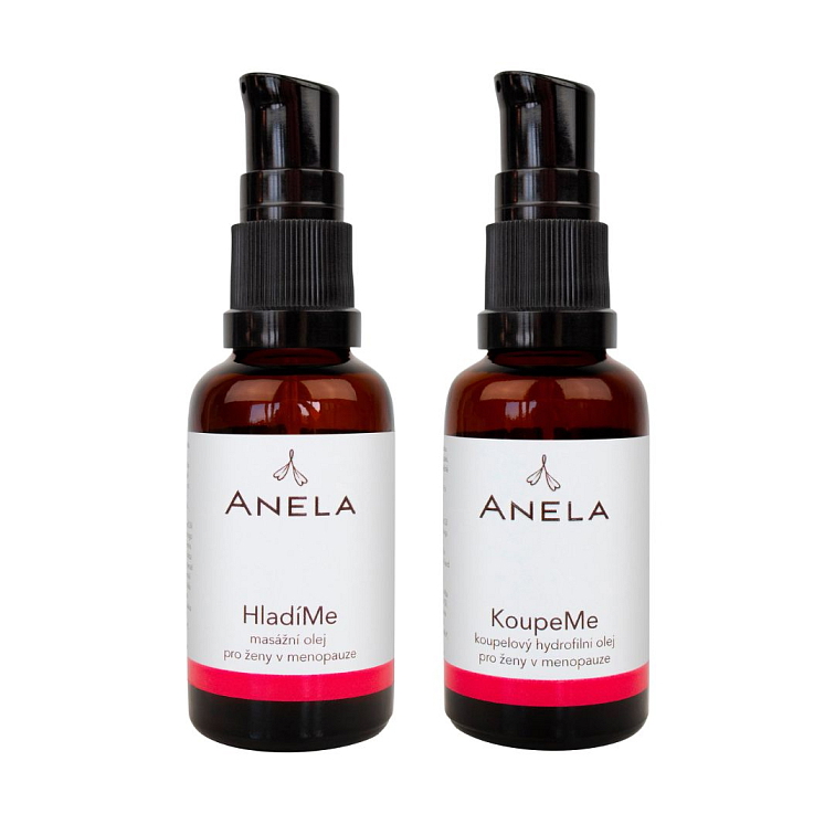 masážní olej a olej do koupele, lahvičky na bílém pozadí