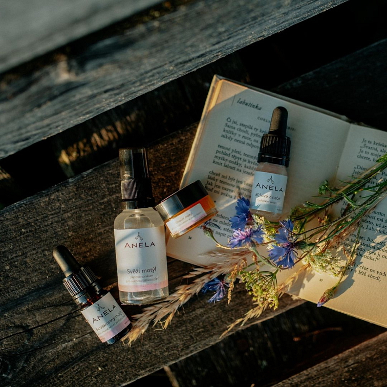 produkty pleťové kosmetiky pro citlivou pleť řady Motýl