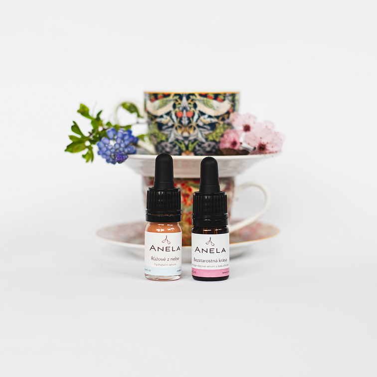 Čerstvý anti-age krém pro zralou pleť (mini), na podšálku s hrnečkem