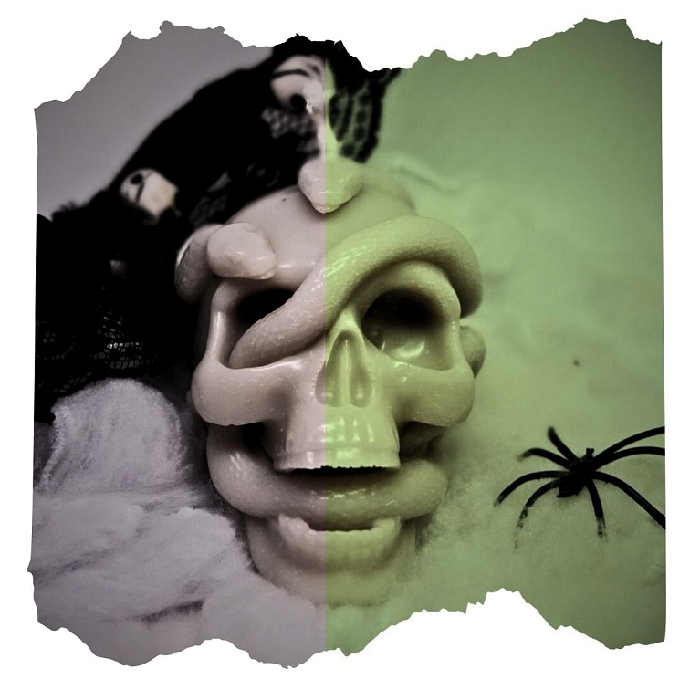 Lebka s hadem svíčka