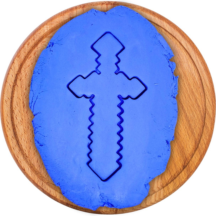 Kostičkový herní meč vykrajovátko