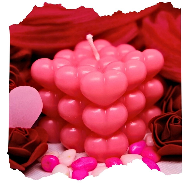 Svíčka se srdíčky