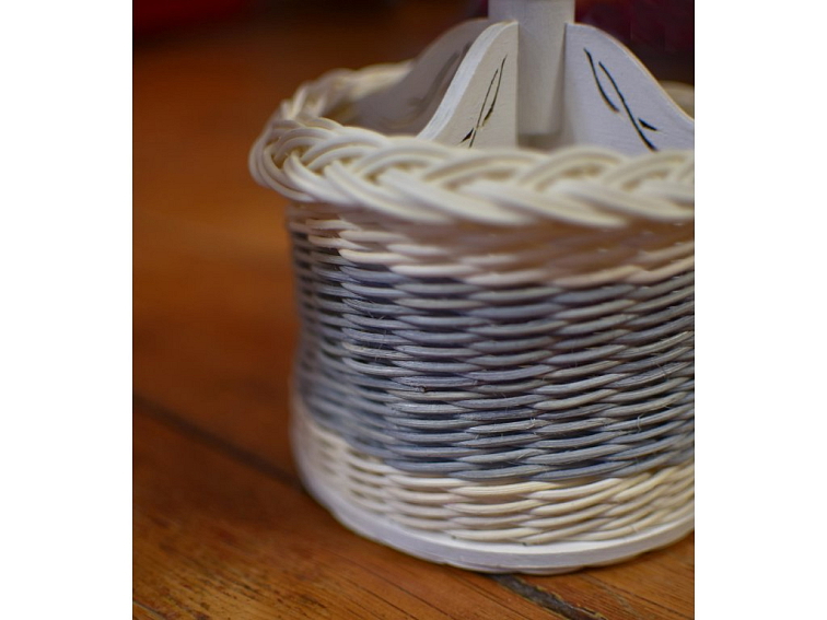 Košík na příbory s tyčkou- šedý