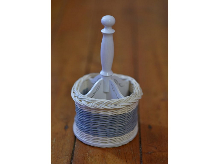 Košík na příbory s tyčkou- šedý