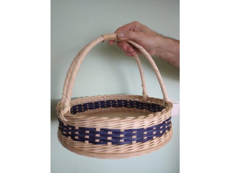 Podnos s velkým opletaným uchem -modrý