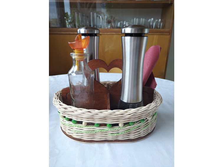 Košík na dochucovadla- s korálky