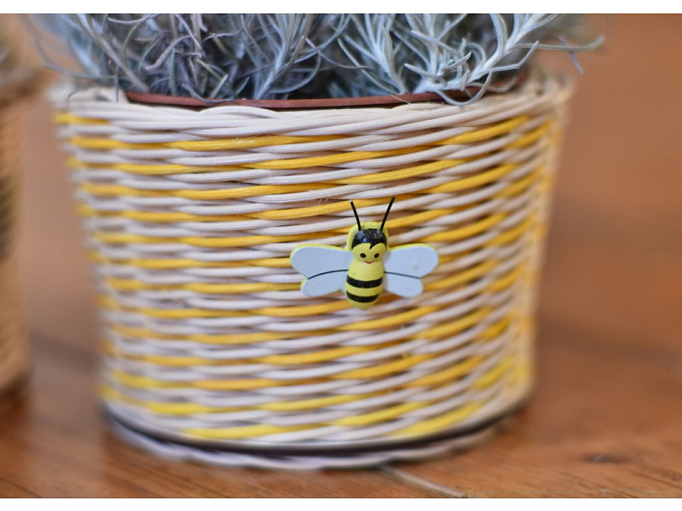 Květináč - žlutobílý