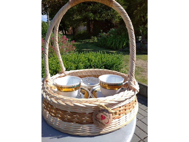 Kulatý podnos s dvojitým uchem