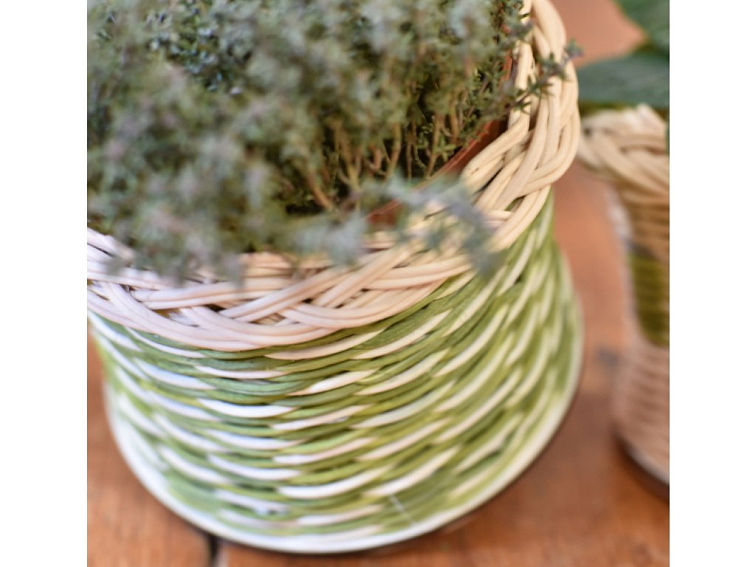 Květináč zelenobílý