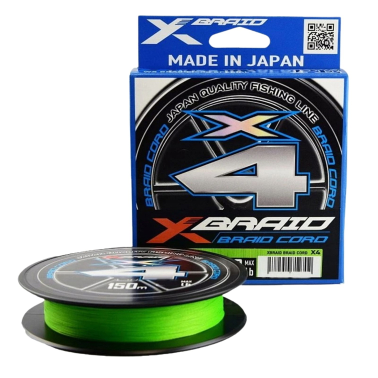 YGK Pletená šňůra X-Braid Cord X4 #PE0,5 (0,117mm) 4,5kg 150m Zelená