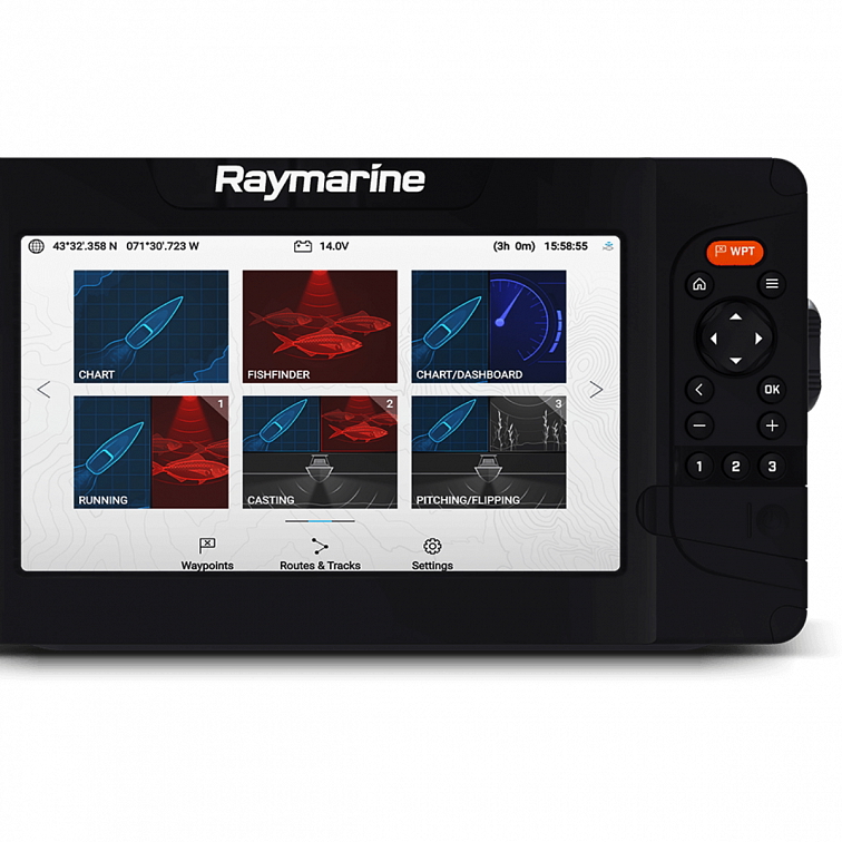 Sonar Raymarine Element 9 HV GPS/DI/SI/CHIRP/3D/sonda HV100