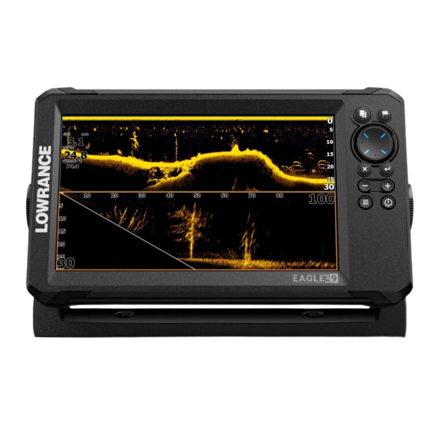 Akční Set Lowrance Sonar Eagle Eye 9 Live Sonda + Baterie 42Ah + Držák Live Sondy Railblaza Hexx 30