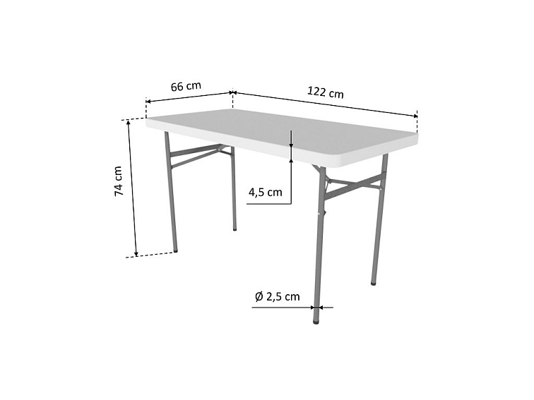 Skládací stůl 122x60 cm CELÝ