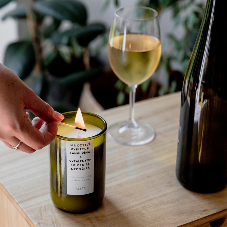 Svíčka ve vinné lahvi 350 ml