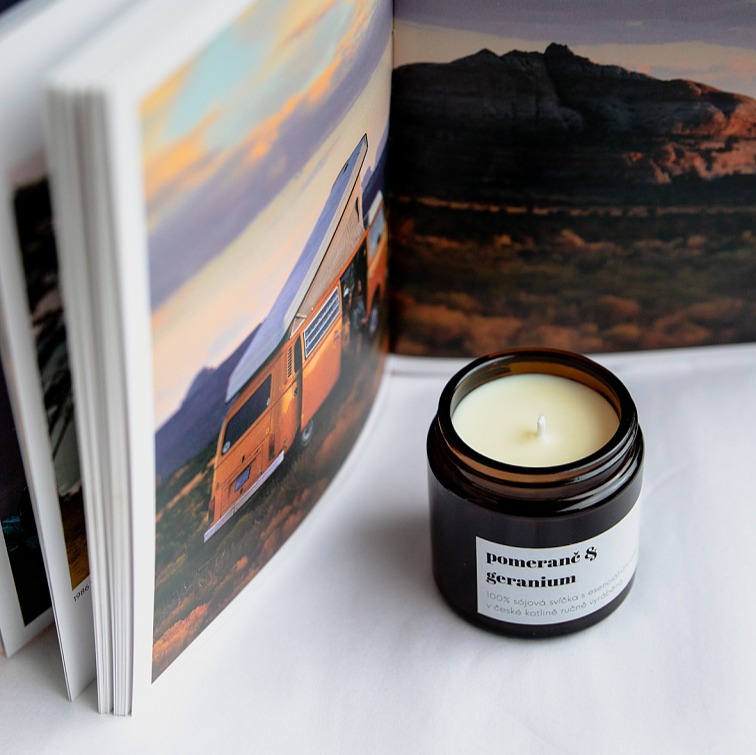Sójová svíčka Pomeranč & geranium