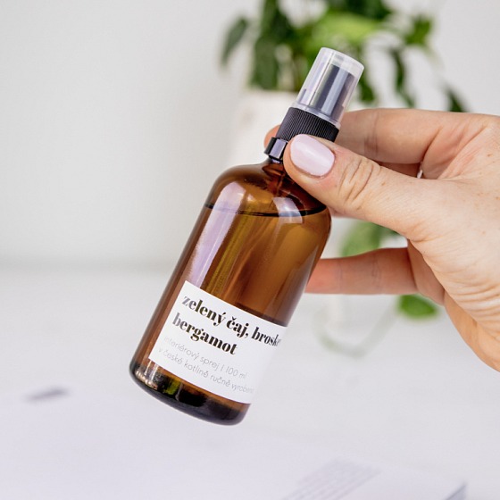 Interiérový sprej Zelený čaj, broskev & bergamot