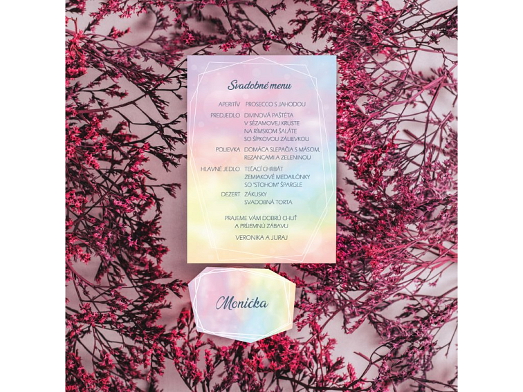 Svadobné oznámenie - Farebná dúha