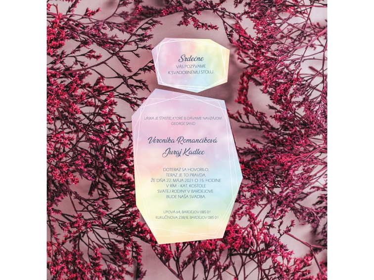 Svadobné oznámenie - Farebná dúha