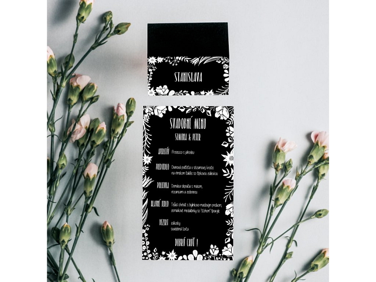Svadobné oznámenie - Čiernobiela