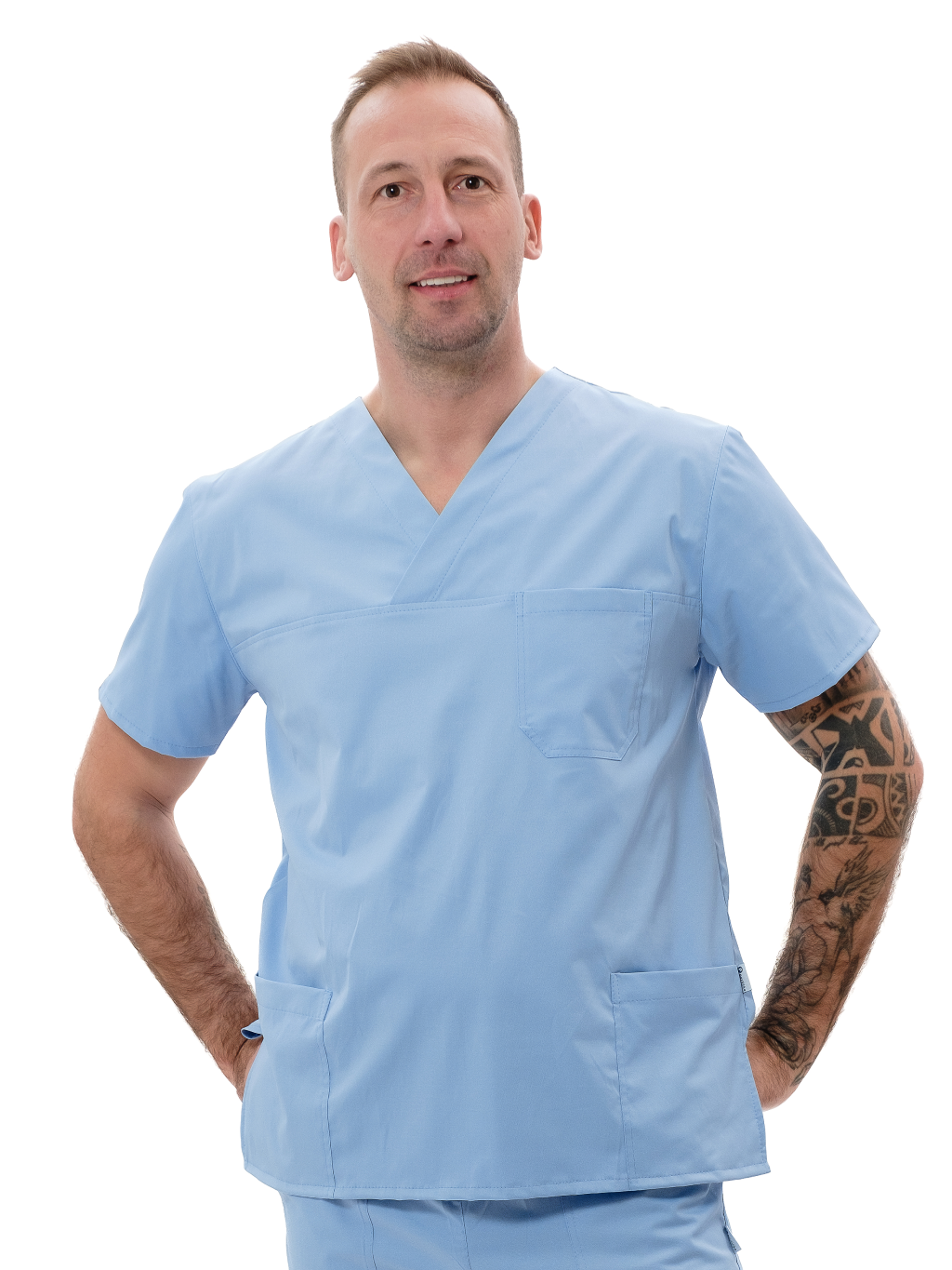 Zdravotnícka košeľa DRAHOŠ Bledomodrá