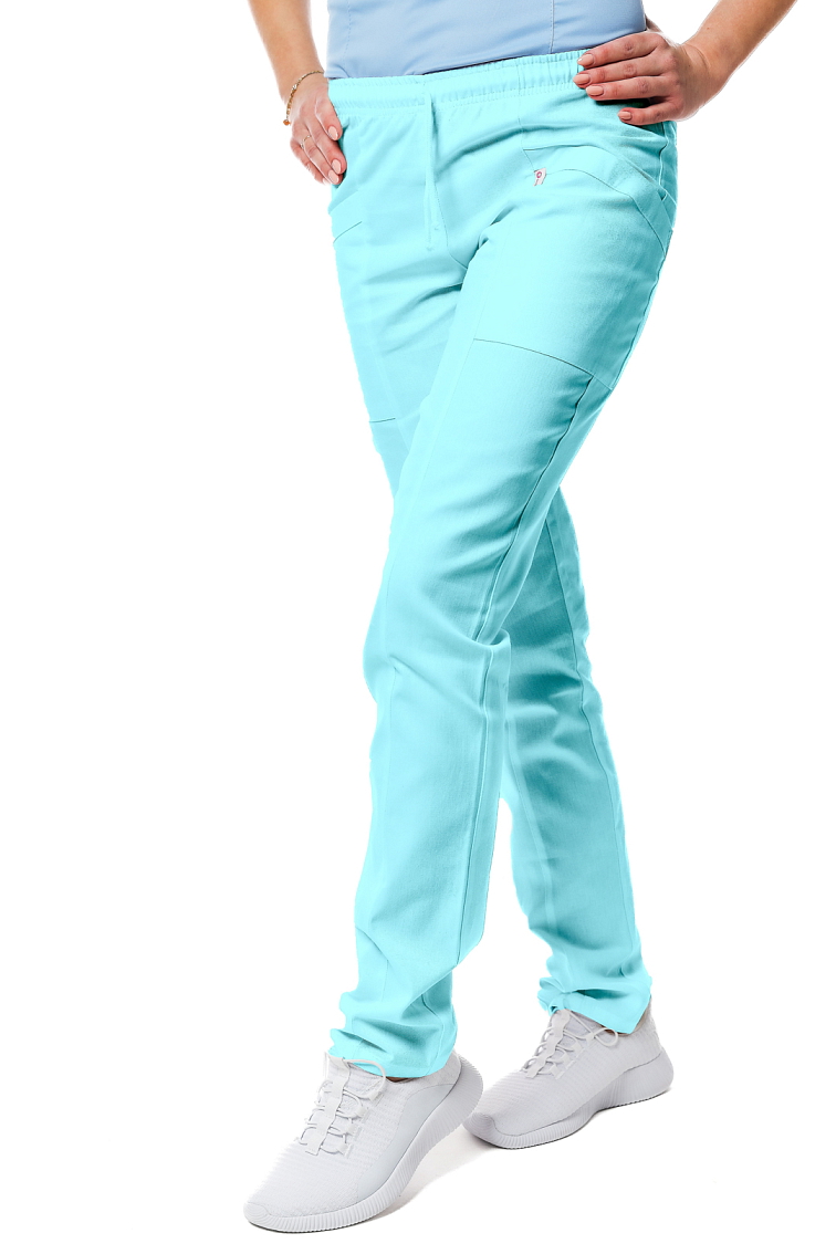 Zdravotnícke nohavice SISI SATTÉ Slim Svetlý tyrkys