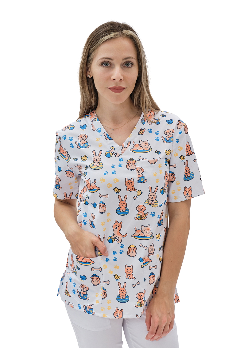 Zdravotnícka košeľa LORA SATTÉ Zvieratká