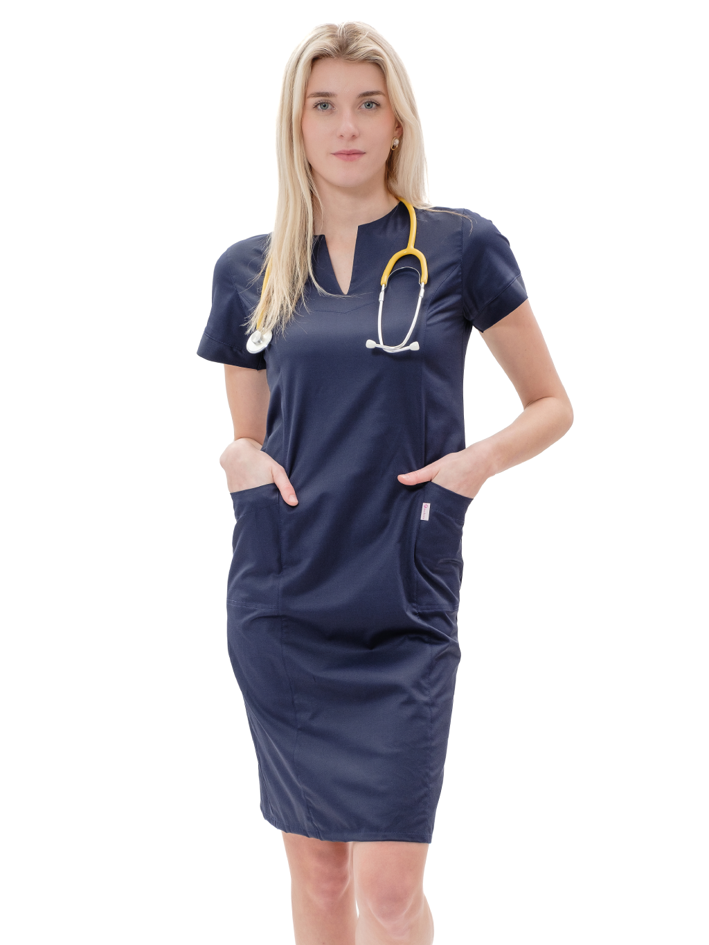 Zdravotnícke šaty Mia Úplet® Tmavomodrá
