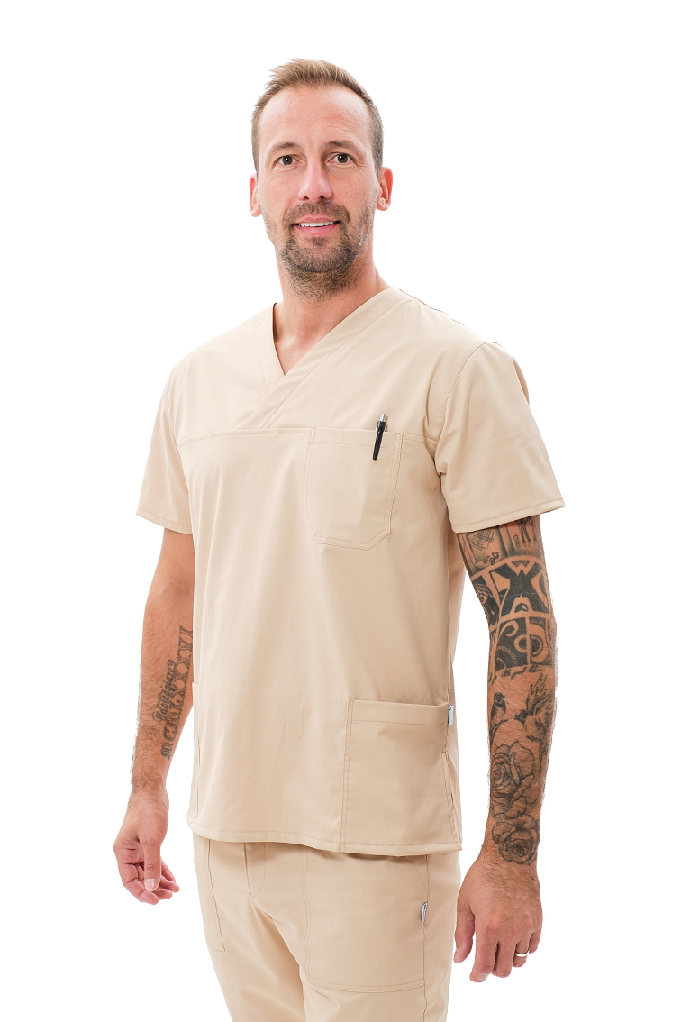 Zdravotnícka košeľa DRAHOŠ Cappuccino