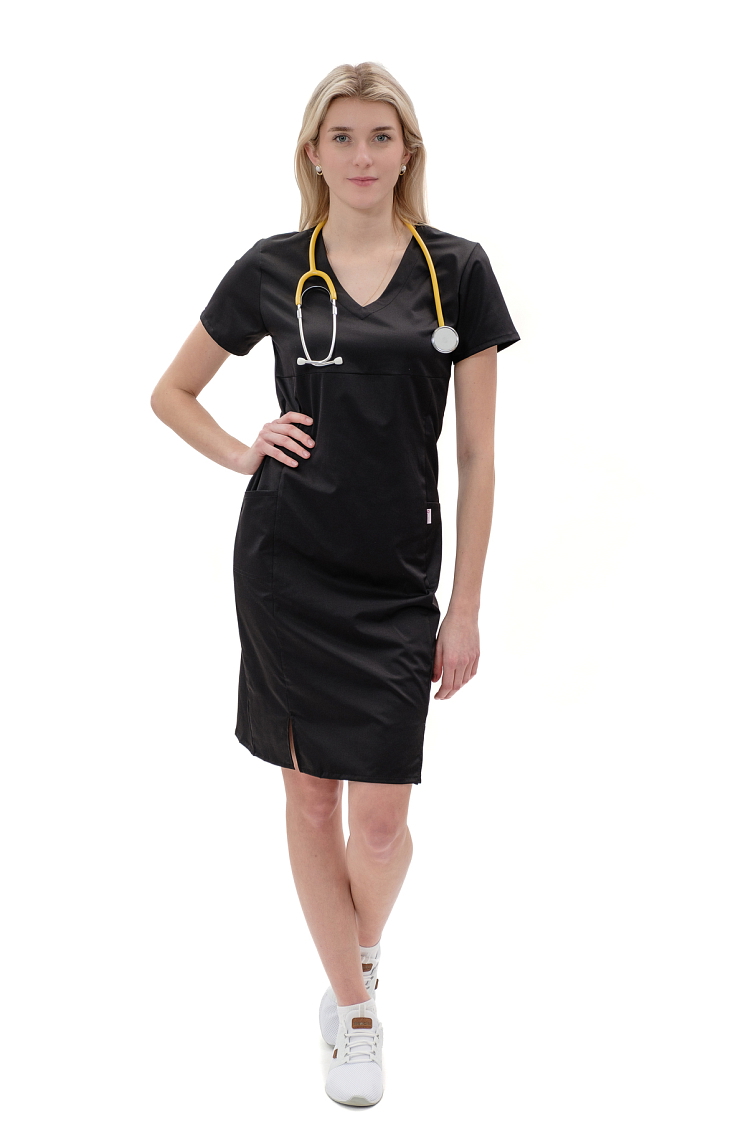 Zdravotnícke šaty Ivka SATTÉ Čierna