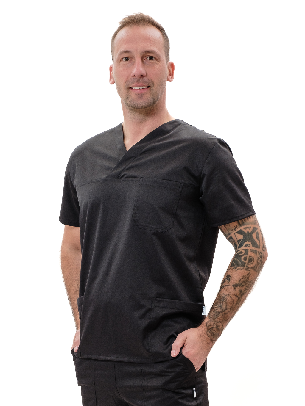 Zdravotnícka košeľa DRAHOŠ Čierna