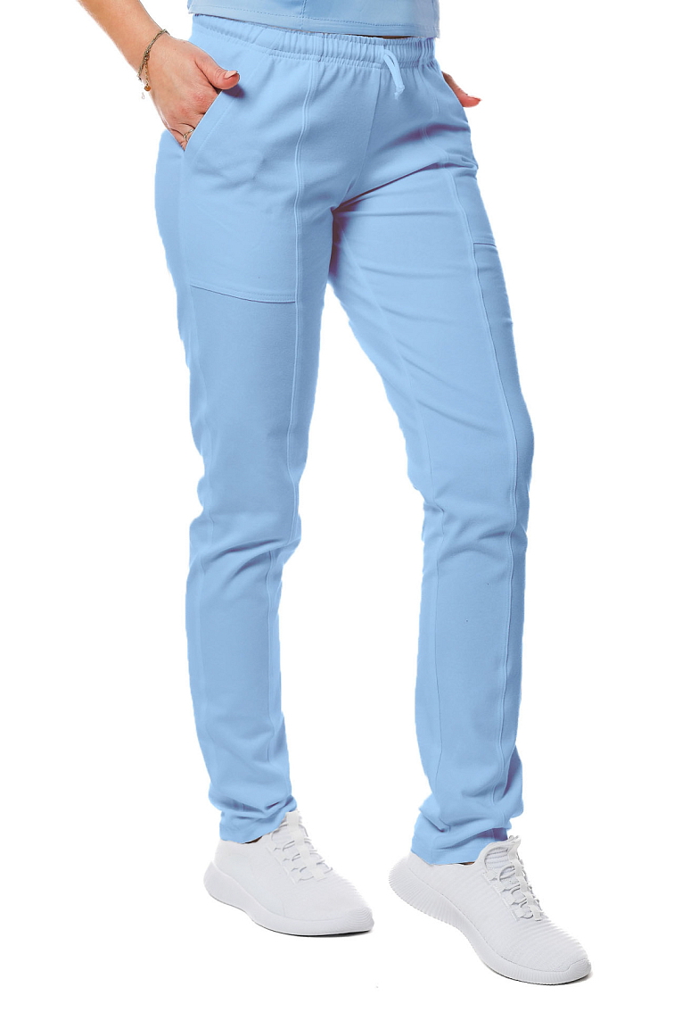 Zdravotnícke nohavice TINA Úplet Bledomodrá