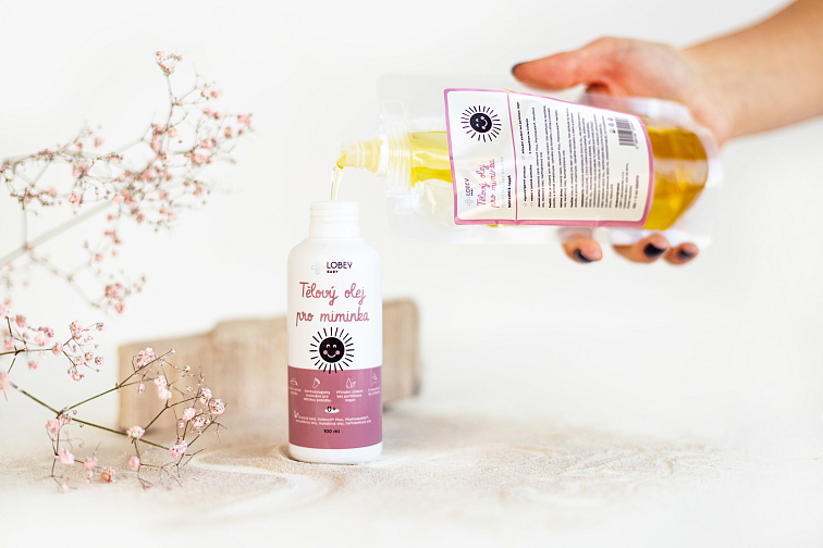Náhradná náplň Telový olej pre bábätká 100 ml + 5 ml GRATIS