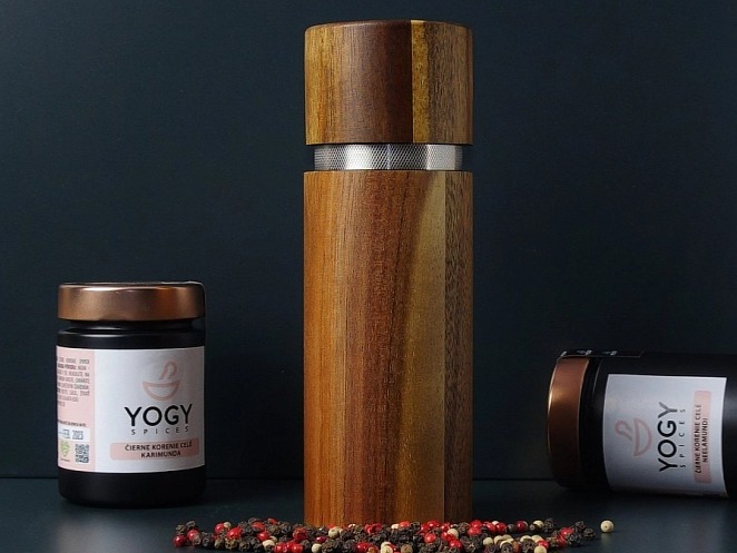 Mlynček na korenie Profi akáciové drevo + DARČEK