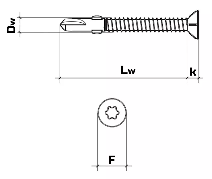 TX 6,3x50mm - 250 ks - Samovrtné šrouby do plechu, kovu, oceli max. 7 mm, WSDST