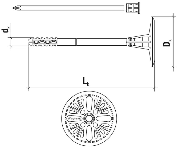 10x70mm - 200ks - Fasádne natĺkacie hmoždinky LMX - kovový tŕň