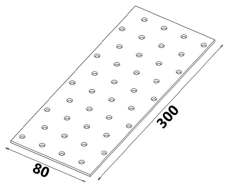 80x300mm hr. 2,0mm Spojovací deska - plotna - děrovaná, PP11