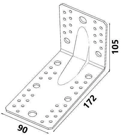 172x105x90x3,0mm KP6B - Úhelník s prolisem