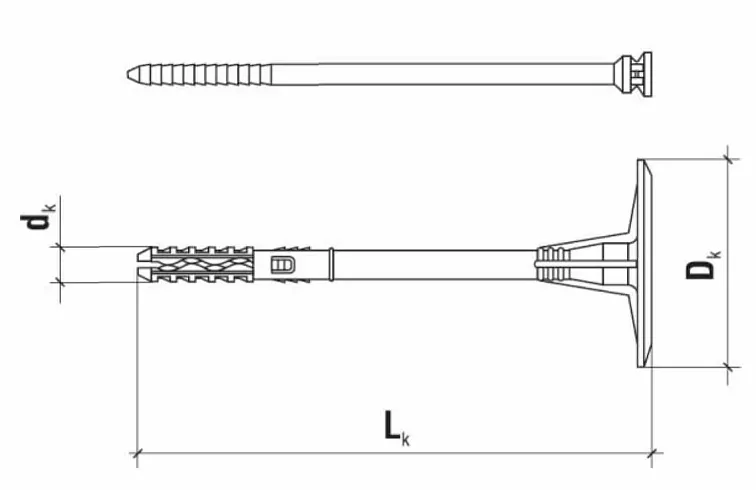 10x220mm - 100ks -Fasádní hmoždinky LTX - plastový trn